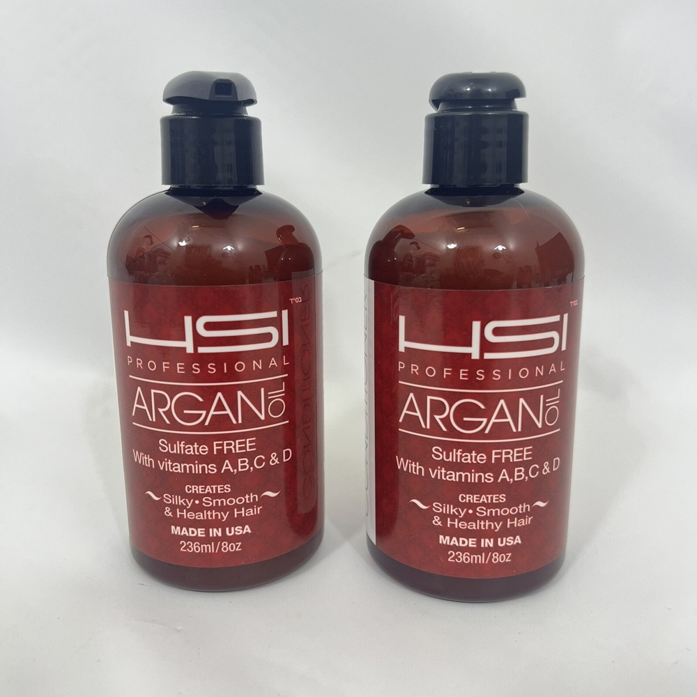 HSI Professional Argan Oil Smoothing Conditioner, 8oz (236ml) Pack Of 2!
